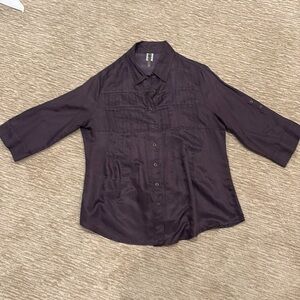 XCVI Plum Silk Blouse
